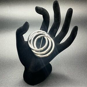 vintage monet silver tone swirl brooch